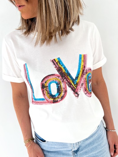 T-Shirt Love - Blanc