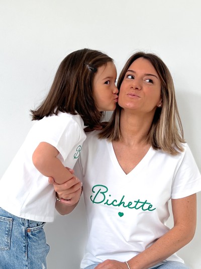 T-shirt Bichette Maman - Vert 