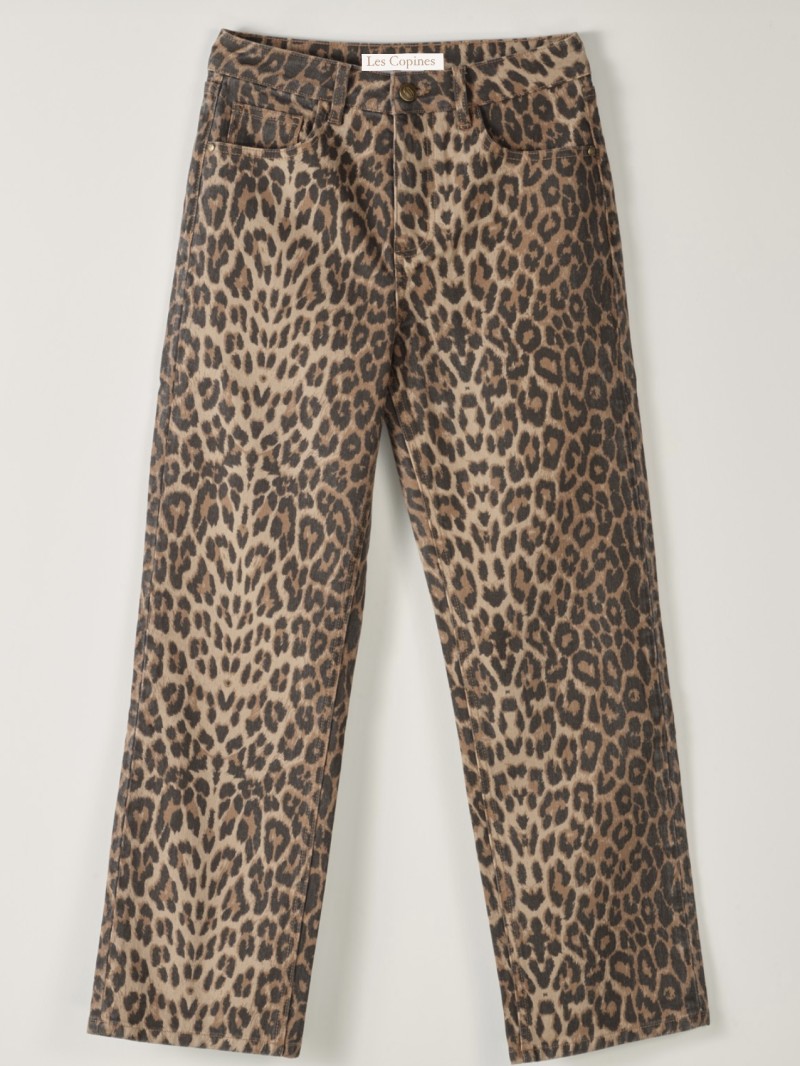 Pantalon en jeans Solange Léopard