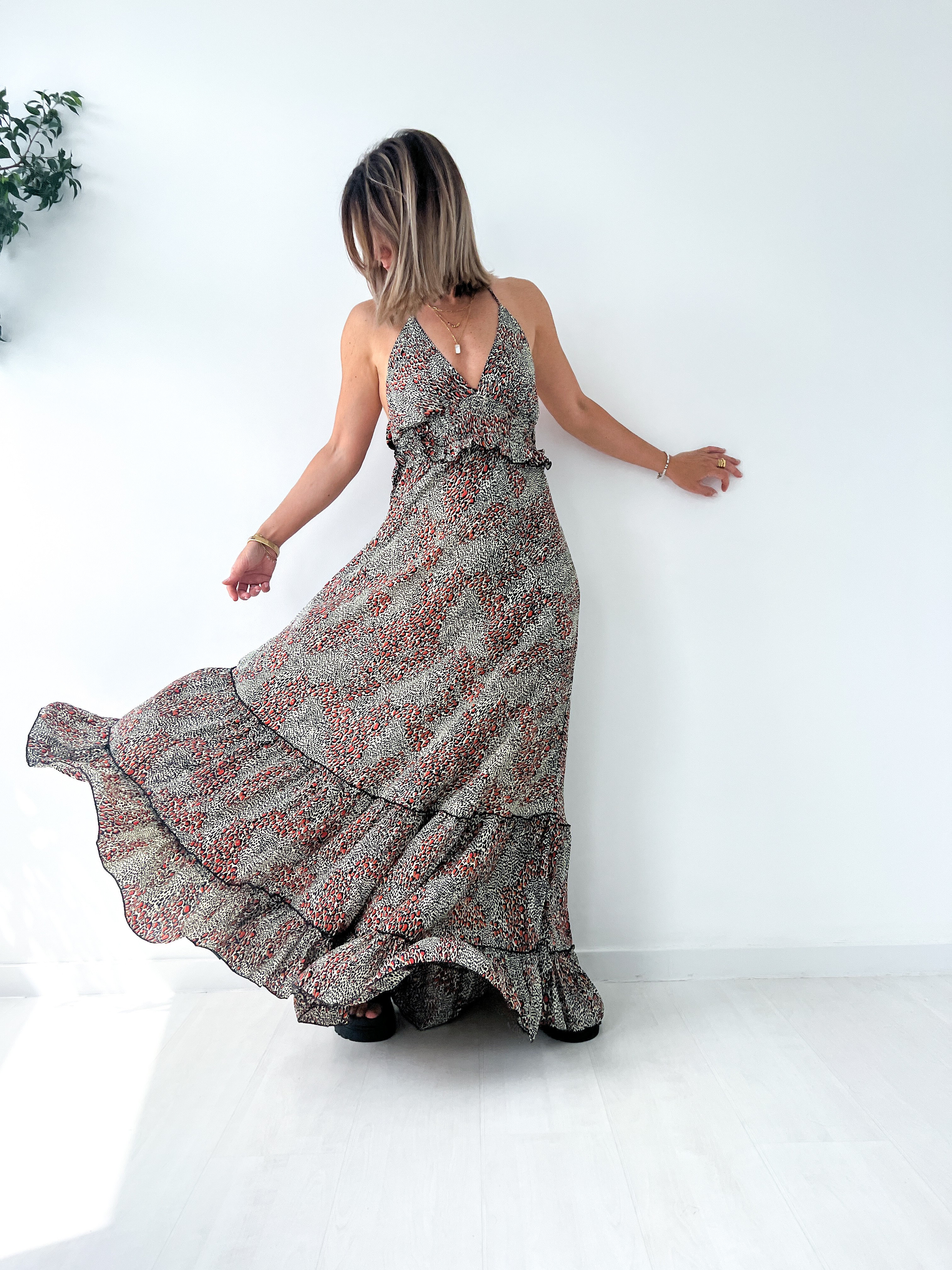 Robe Valence leopard noir