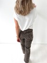 Pantalon en jeans Solange Léopard