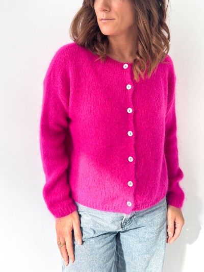 Eline vest omgekeerd - fuchsia