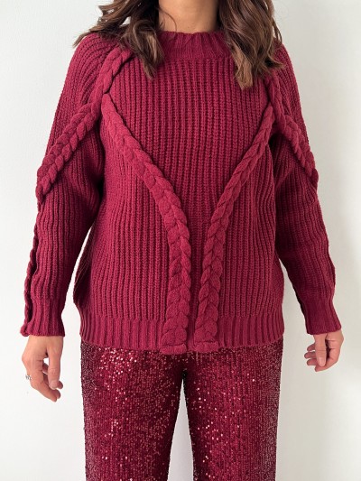 Pull Tania Tresse - bordeaux 