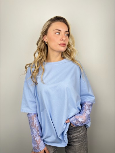 T-Shirt dentelle Elégance -...