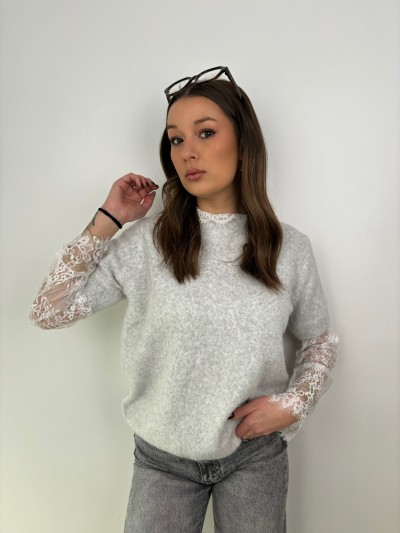 Pull douceur dentelle -...