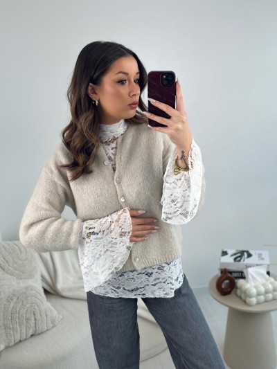 Blouse dentelle - Weiß