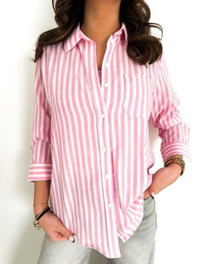 Chemise Rayée Casual - Rose...