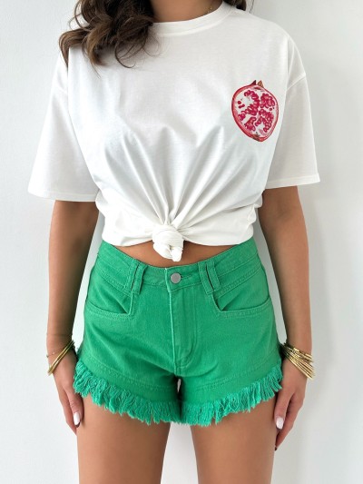 Shorts mit Fransen - vert...