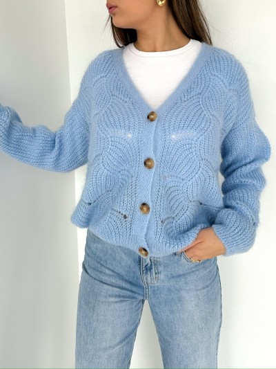 Gilet Elise Mohair - Bleu Ciel