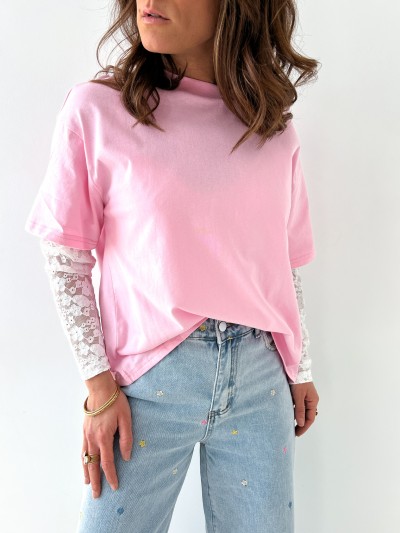 Kelly-T-Shirt aus Spitze (80 % Baumwolle, 20 % Polyester)