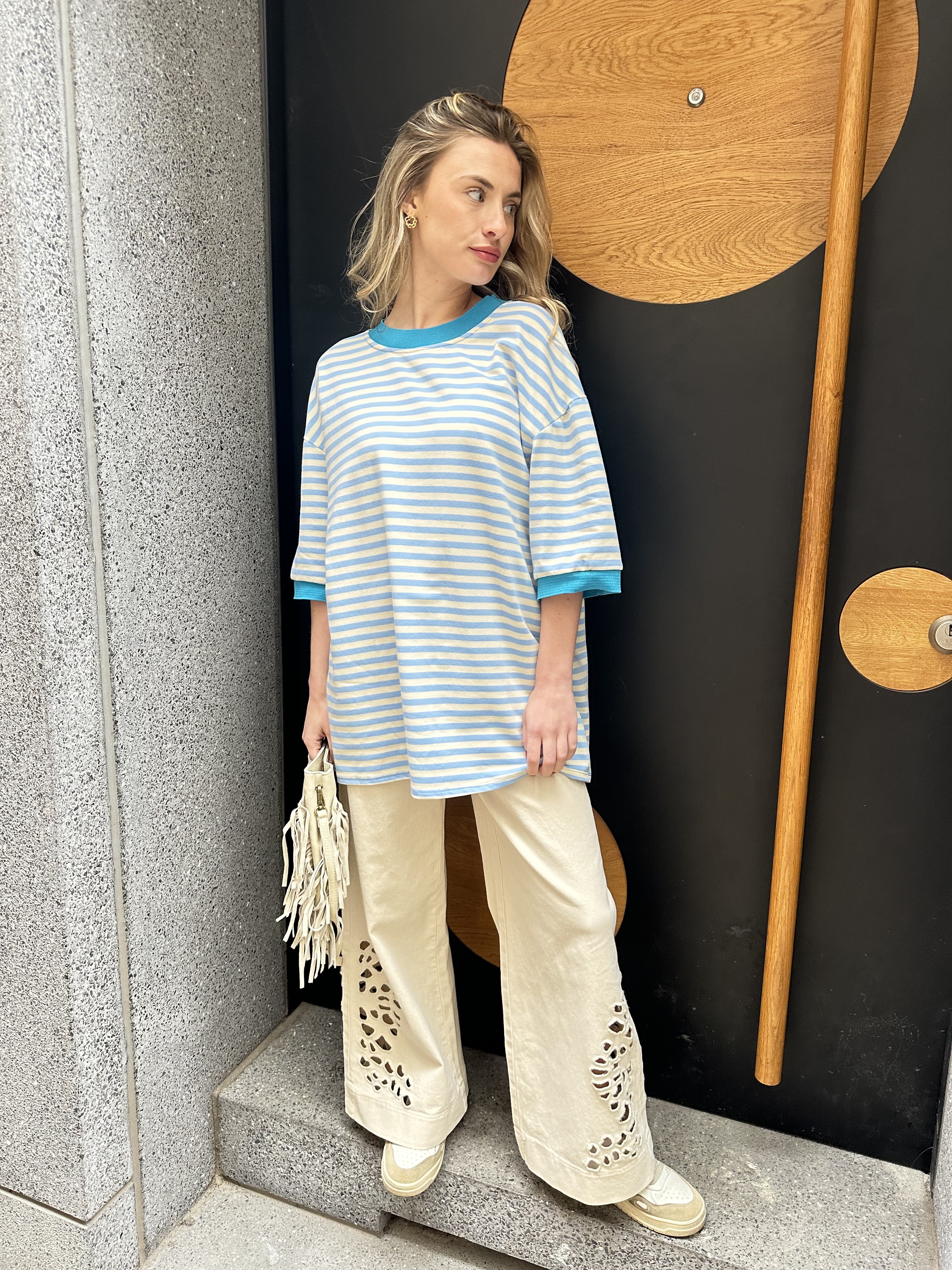 T-shirt rayé oversize Lou