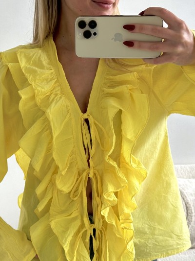 Blouse volant Mathilde - Jaune