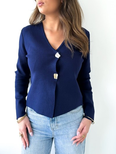 Blouse bijoux - Bleu Marine