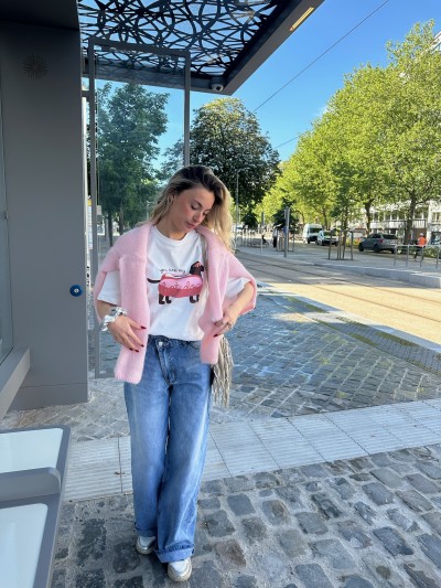 T-shirt Teckel - Wit