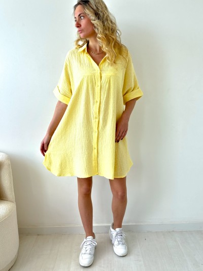 Robe Gaz de coton Maria - Gelb