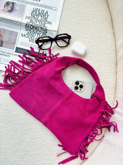 Sac Lilou en Daim - Rose