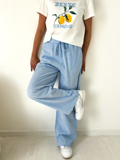 Pantalon Alba - ligné Bleu