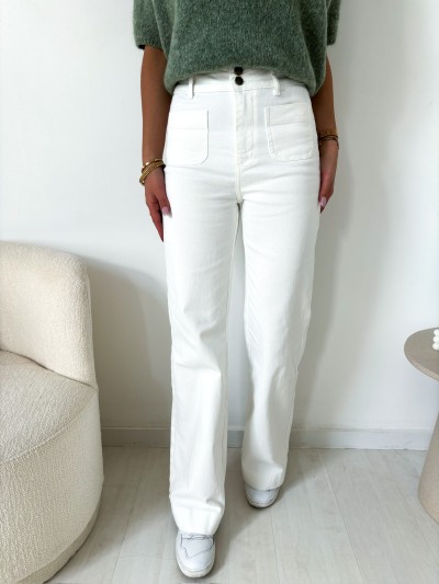 JEANS ELENA Flare - Blanc