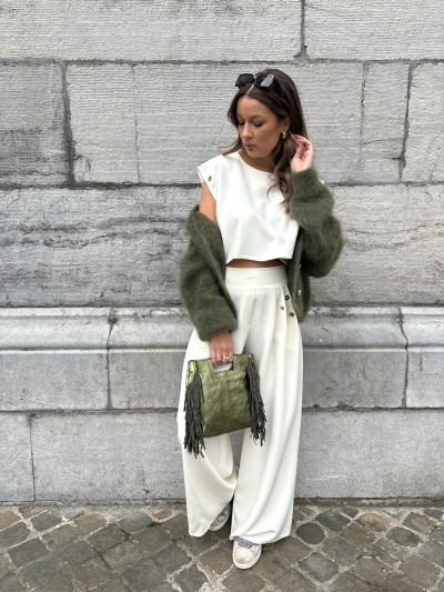 Blouse crop top Joey - Blanc