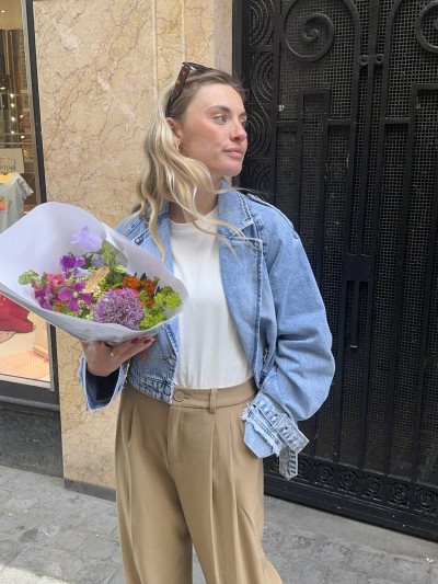 Veste en jeans cropped -...