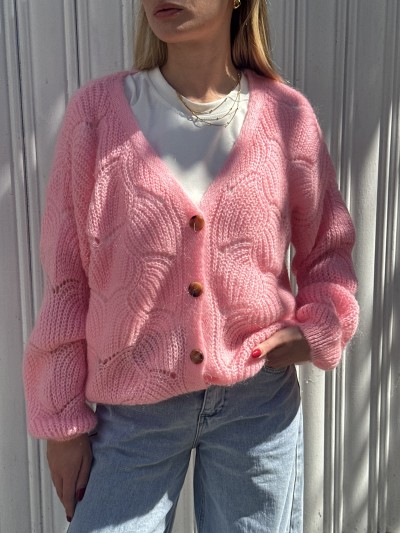 Gilet Elise Mohair - Rose...