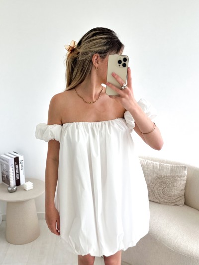 Robe Capri Bubble - Blanc