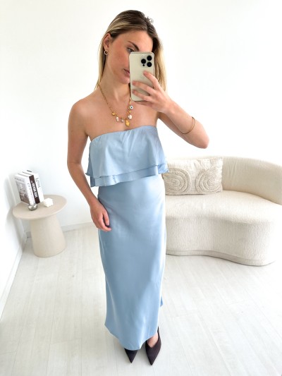 Robe Stella Satinée - Bleu...