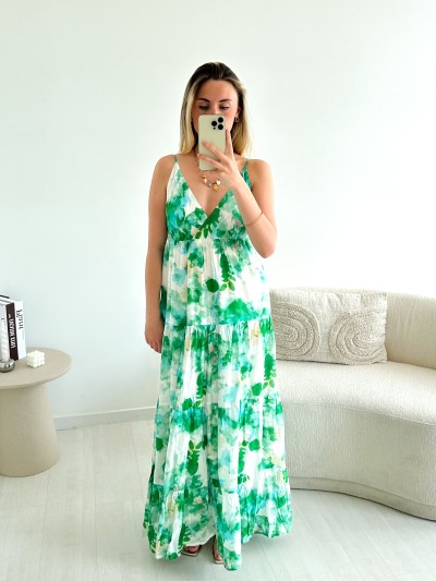 Robe longue Paloma - Vert 