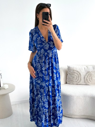 Robe longue Calypso - Bleu...
