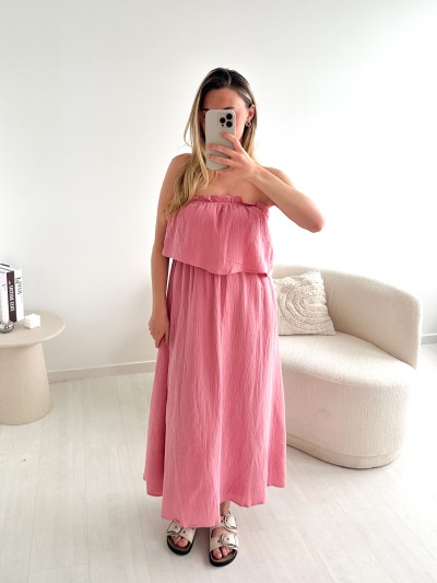Robe Bustier en gaz de coton