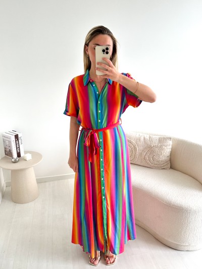 Robe Blanche multicolor