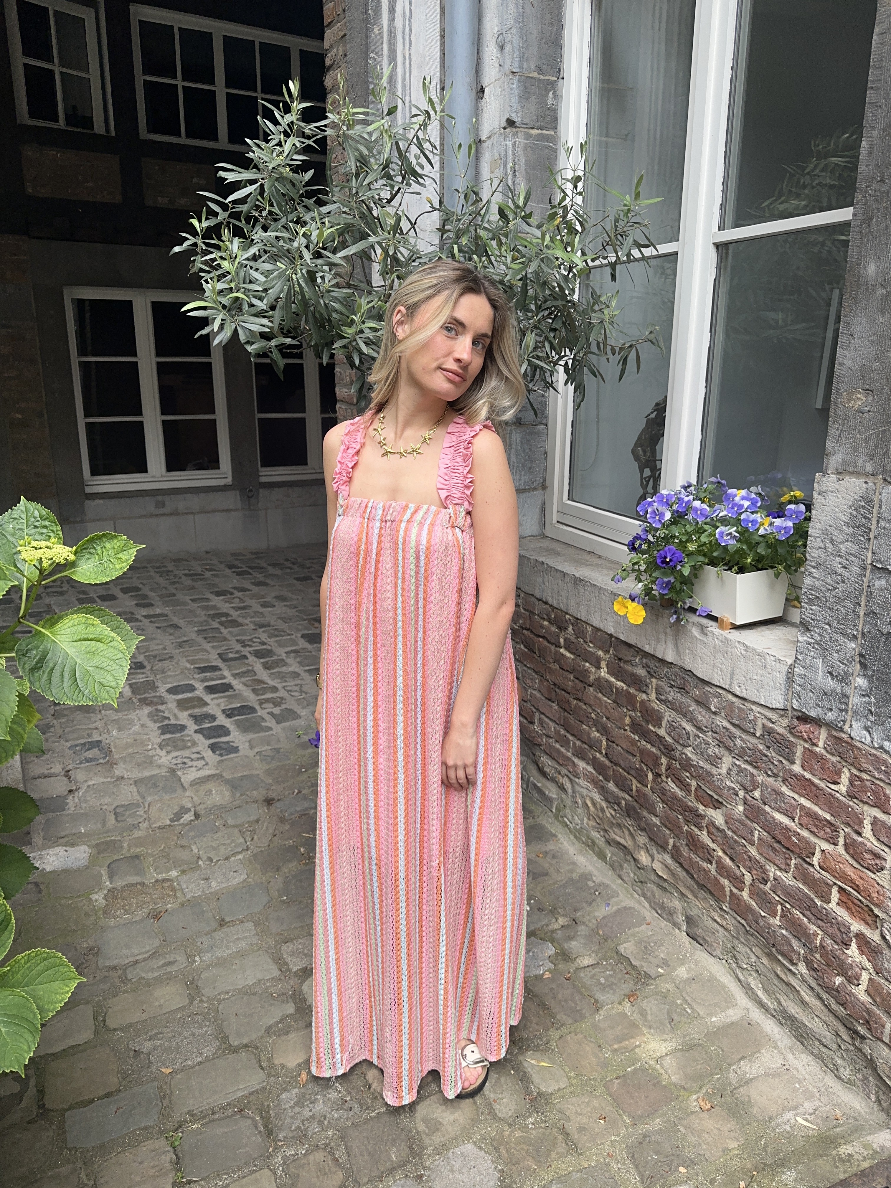 Goudsbloem lange jurk