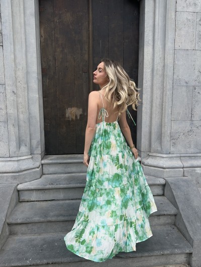 Robe longue Paloma - Vert 