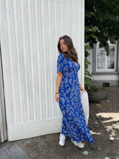 Robe longue Calypso - Bleu...