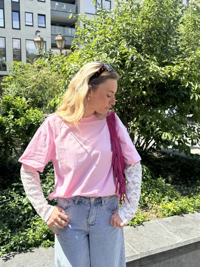 T-shirt Kelly en dentelle -...
