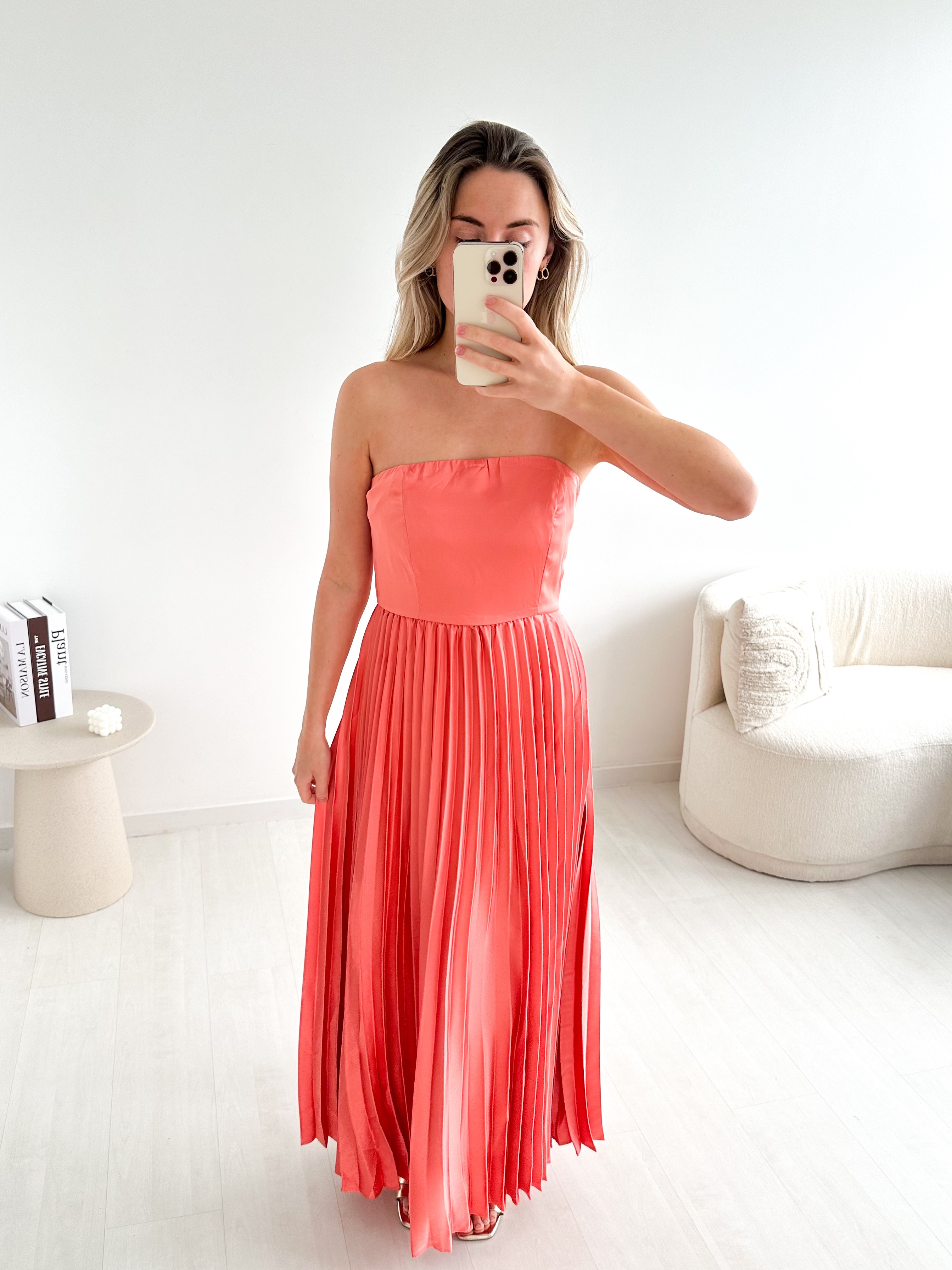 Langes Plisseekleid Tropéa