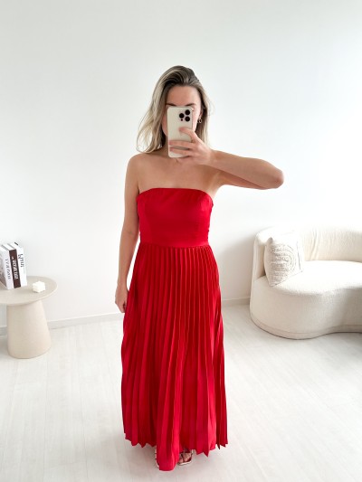 Langes Plisseekleid Tropéa...