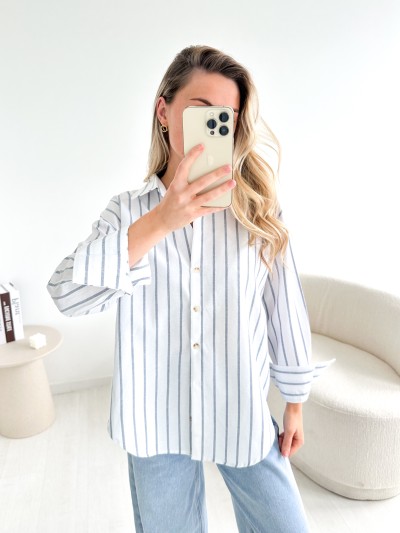 Chemise Elisa à Rayures - Wit