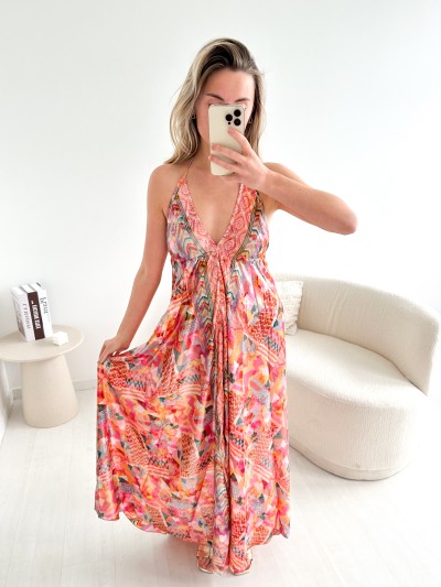 Robe Tess dos nu - Rose