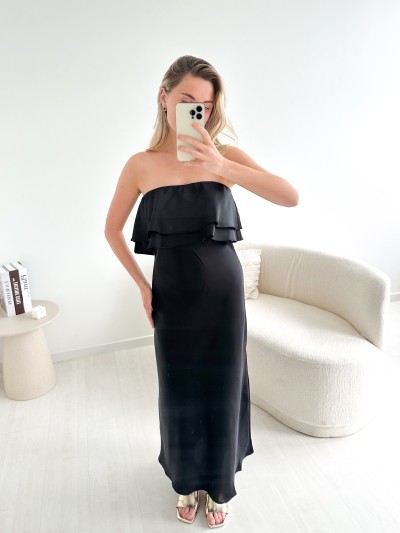 Robe Stella Satinée - Schwarz