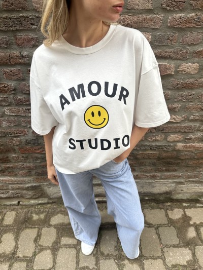 T-Shirt Amour Studio - Wit