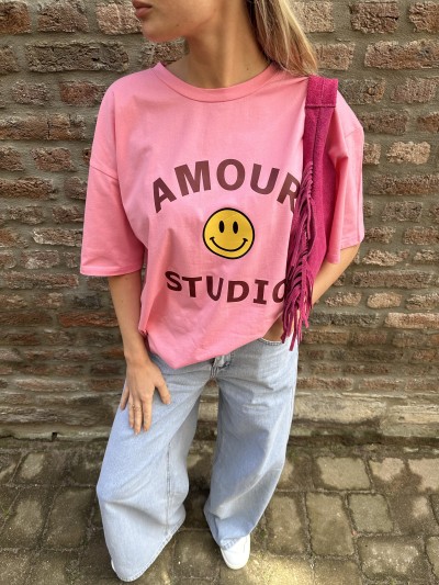 T-Shirt Amour Studio - Roze