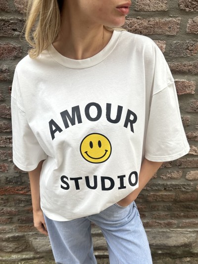 T-Shirt Amour Studio - Wit