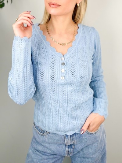 Pull Anna féminin - Bleu Ciel