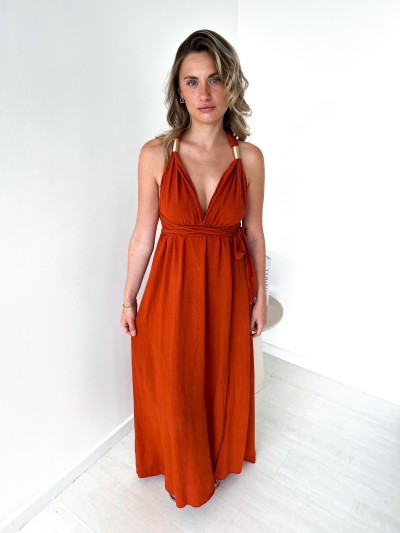 Robe Emilia Bijoux - Rouille