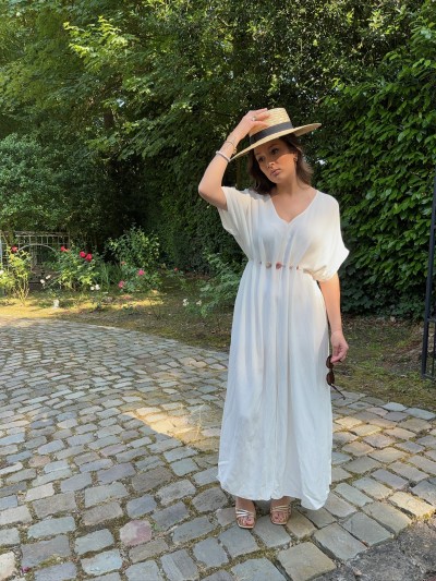 Paola-jurk met schelpjes - Wit