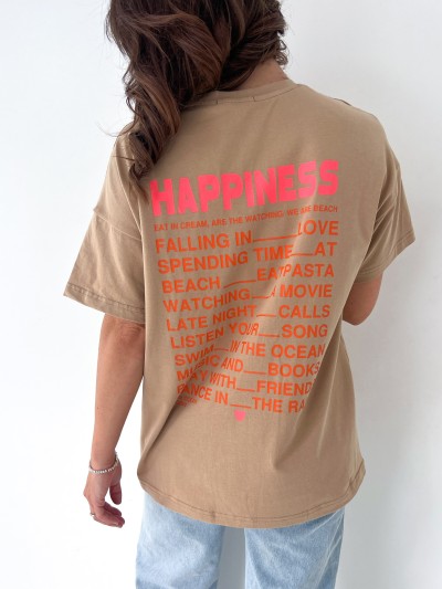 T-shirt Happiness - Brun