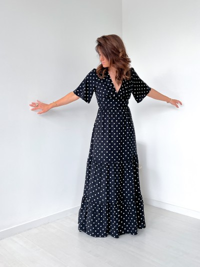 Robe longue Calypso - Zwart