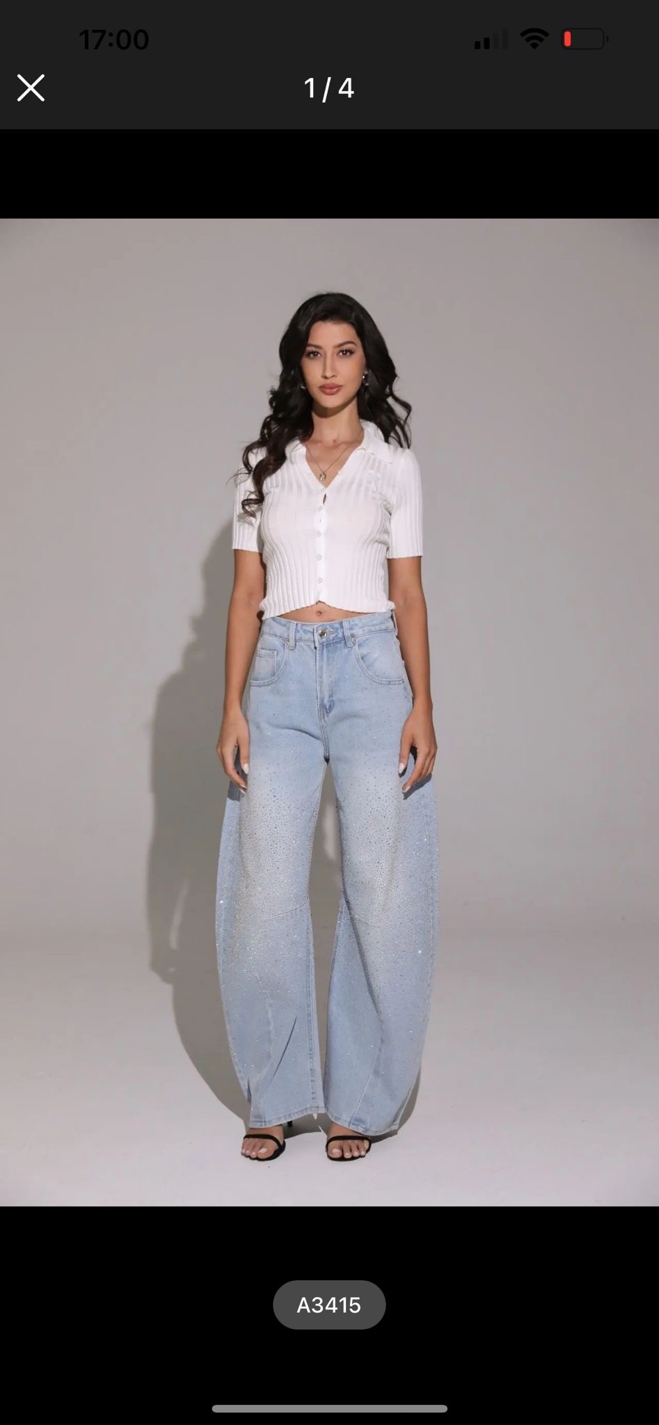 Ballonjeans Stella mit Strasssteinen