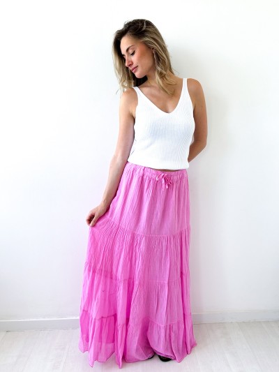 Jupe Alba 100% Coton - fuchsia